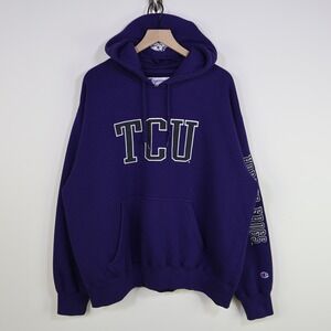 Vintage Champion TCU Horned Frogs Hoodie XL Purple Y2K Oversized NCAA Super Soft